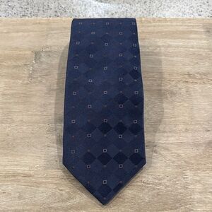Isaia Navy and Brown Geometric Men's Tie
